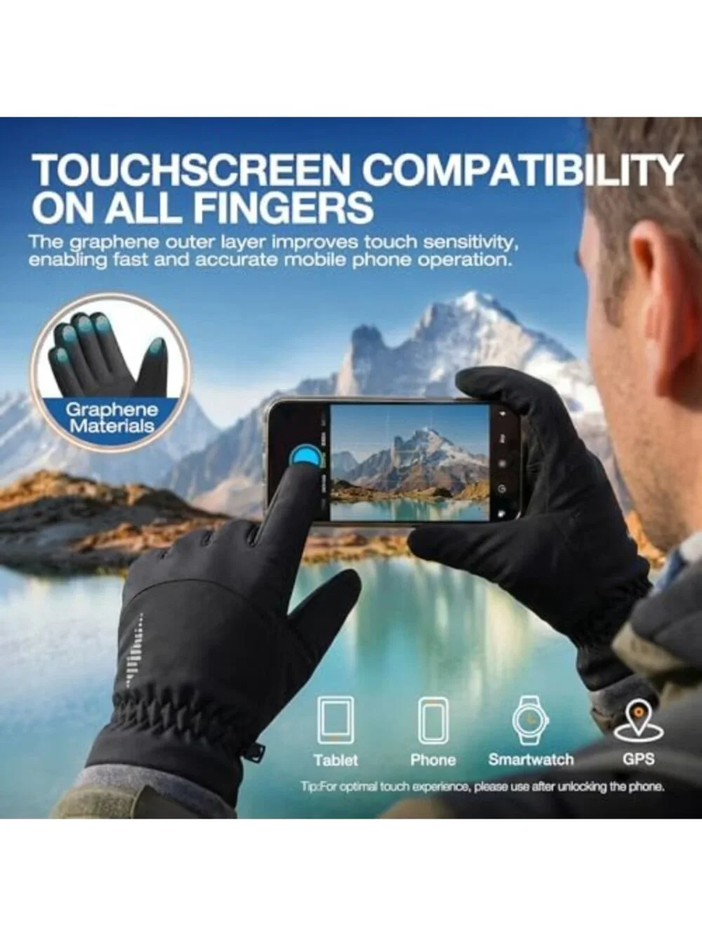 Winter Waterproof Touchscreen Gloves for Men & Women - Warm, Windproof, Thermal